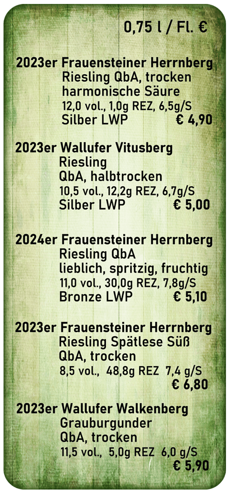 Weinpreisliste 2025/2