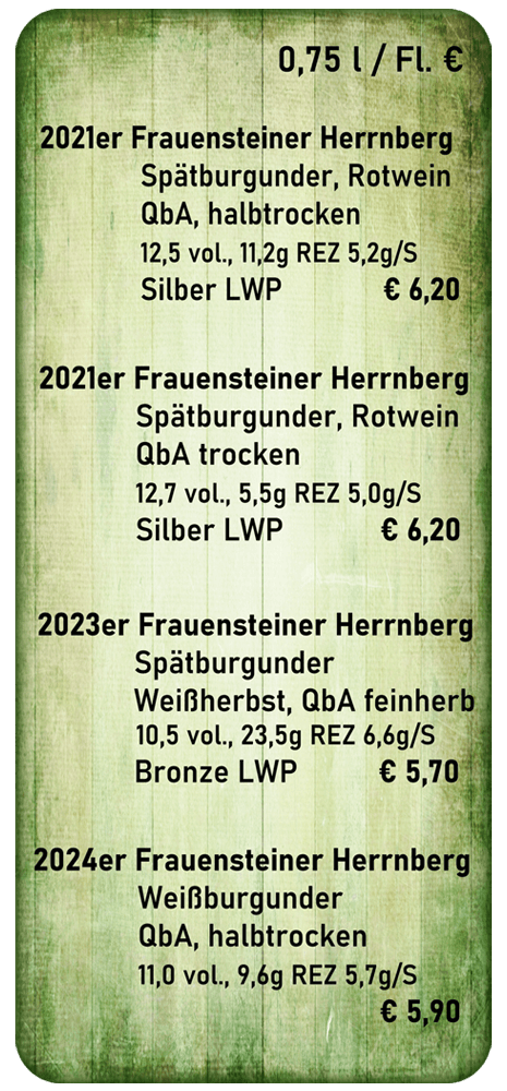 Weinpreisliste 2025/2