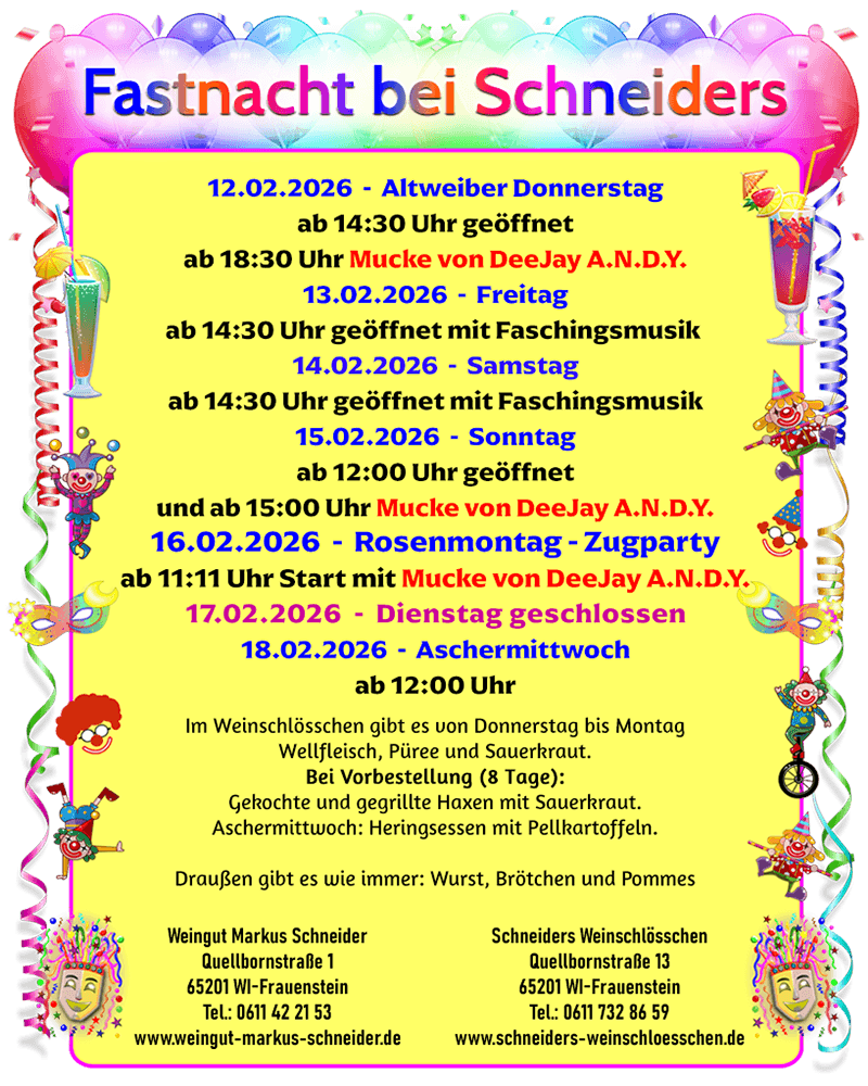 Fastnacht bei Schneiders